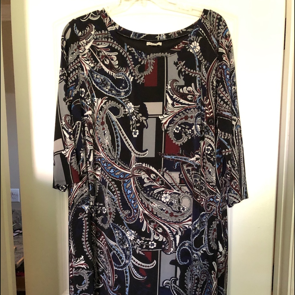 Longsleeve lined multi colored dress
